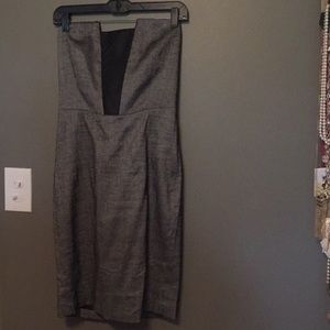 Gray & Black Bebe Strapless Dress